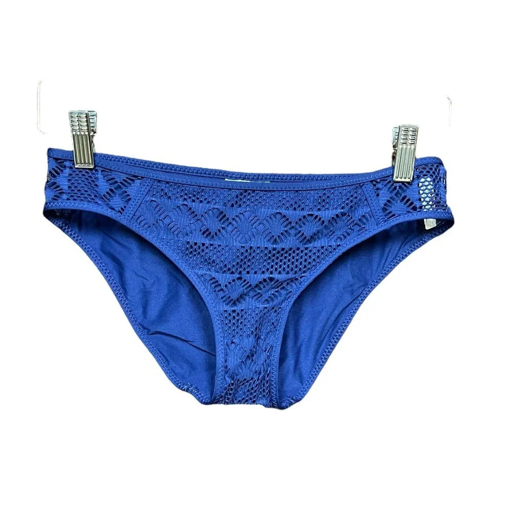 Becca by Rebecca Virtue Crochet Bikini‎ Bottom Blue Size Small
